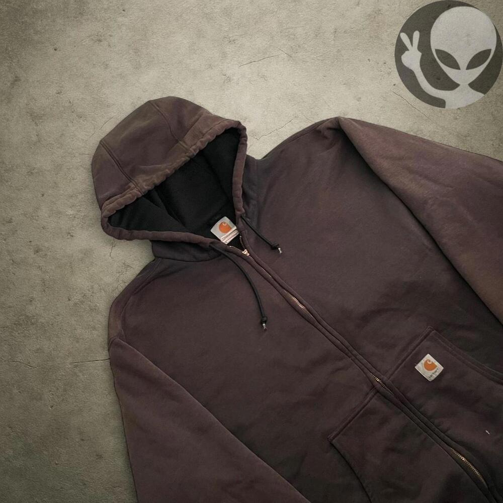 Vintage Brown Carhartt Hoodie Jacket XL - Picture 5 of 8